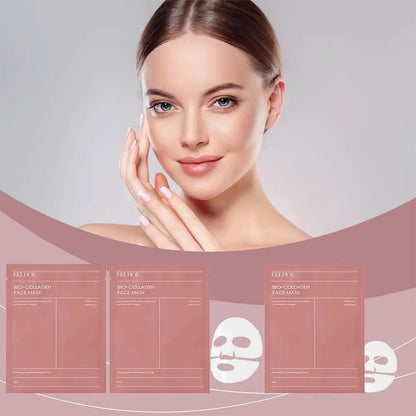 10Pcs Collagen Face Mask Moisturizing Oil-Control Brightening Skincare Hydrating Shrink Pores Sheet Mask Beauty Skin Care
