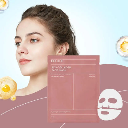 10Pcs Collagen Face Mask Moisturizing Oil-Control Brightening Skincare Hydrating Shrink Pores Sheet Mask Beauty Skin Care