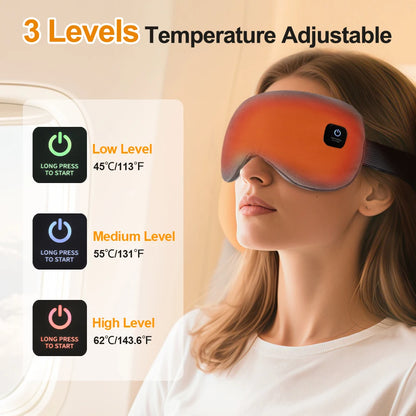 Cordless Eye Protection Eye Mask Electric Heating Sleeping Mask Washable Intelligent Hot Compress Sleep Mask Rechargeable